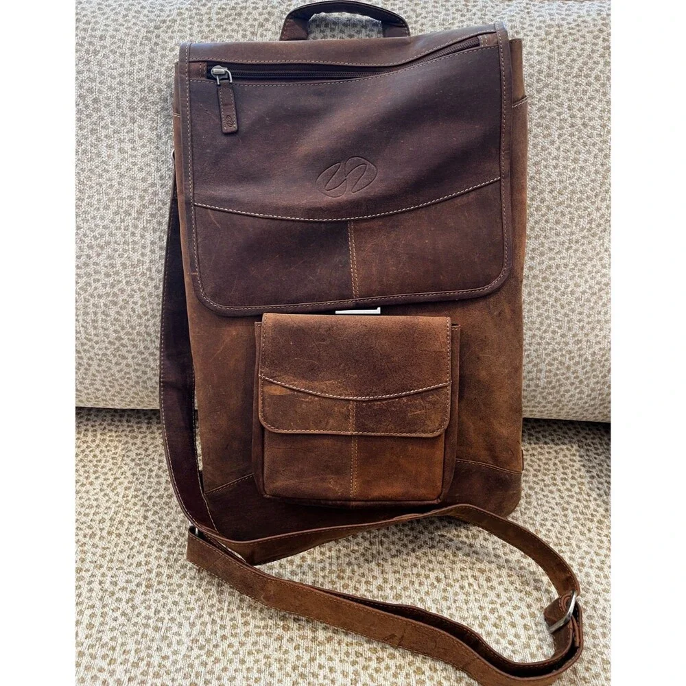 SANTORO Michael Designs The Flight Jacket iPad Mac Case Brown Leather 2 Straps